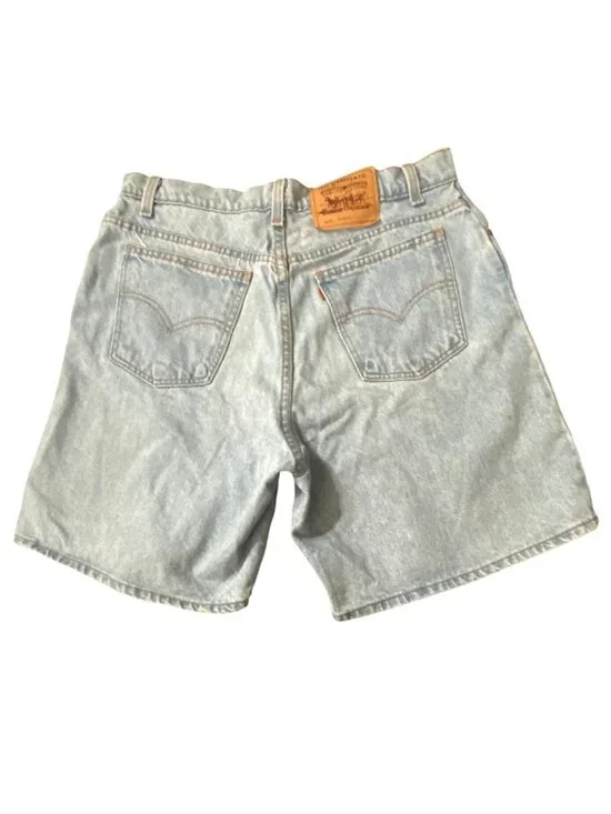 Vintage 1995 Levis 36951 Womens Light Wash Relaxed Fit Denim Shorts Size 16 - Picture 2 of 5